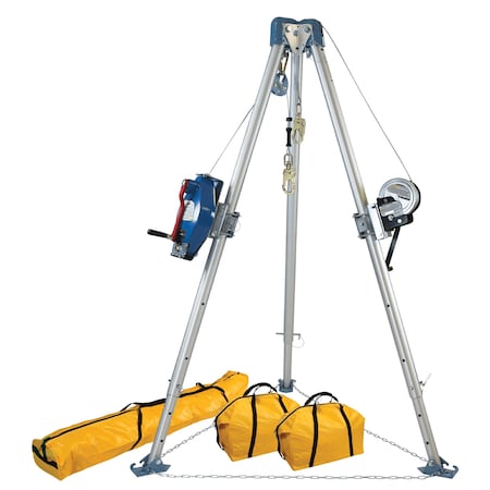 Falltech TRIPOD KIT W/60 ft WINCH, 3-WAY + 7504